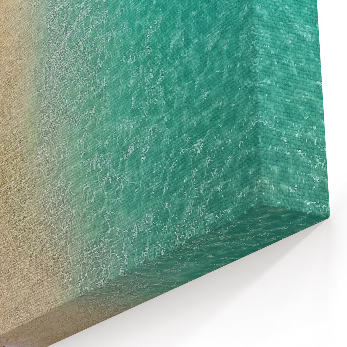 Vibrant Beach Umbrella Wall Art - Sandy Shore and Turquoise Waters