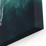 Surfer in Emerald Waves Wall Art - Aerial Ocean Adventure Decor