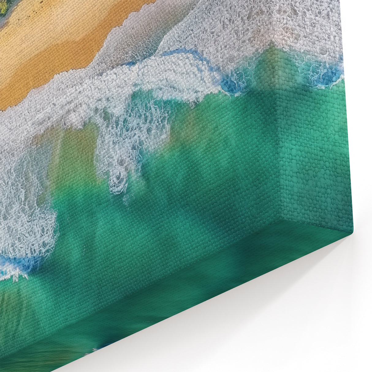 Lush Coastline Aerial Wall Art - Vibrant Forest and Turquoise Waves