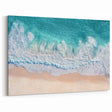 Turquoise Ocean Waves Wall Art - Aerial Sandy Shoreline Decor