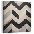 Geometric Abstract Wall Art - Black and White Chevron Pattern Design