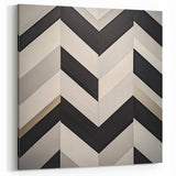 Geometric Abstract Wall Art - Black and White Chevron Pattern Design