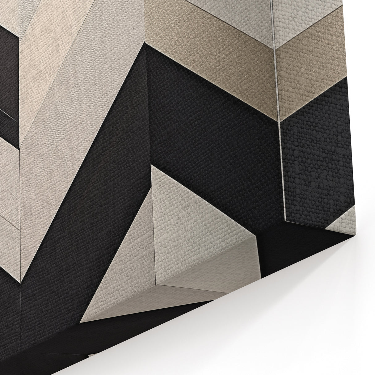 Geometric Abstract Wall Art - Black and White Chevron Pattern Design