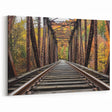Rustic Railway Bridge Wall Art - Autumn Landscape Canvas Print