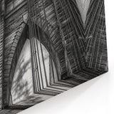 Brooklyn Bridge Wall Art - Black and White Architectural Canvas Print
