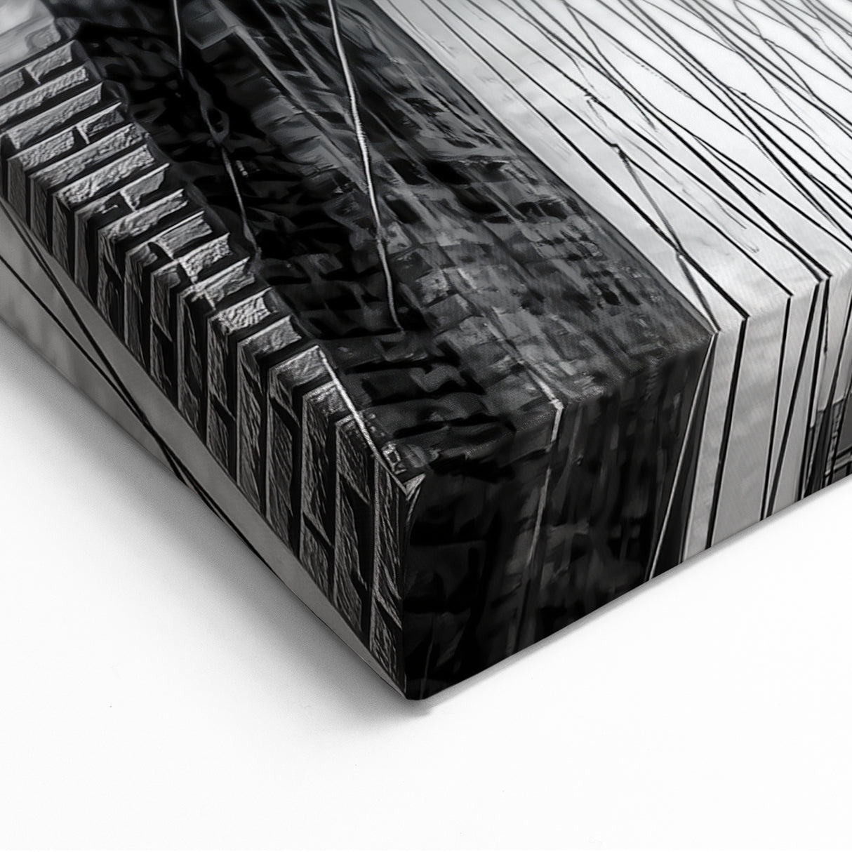 Brooklyn Bridge Wall Art - Black and White Architectural Canvas Print