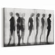 Abstract Human Figures Canvas - Modern Monochrome Silhouette Art