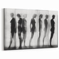 Abstract Human Figures Canvas - Modern Monochrome Silhouette Art