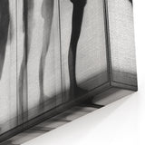 Abstract Human Figures Canvas - Modern Monochrome Silhouette Art