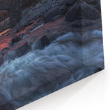 Rustic Stone Bridge Wall Art - Fiery Sunset River Canvas Print