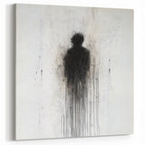 Modern Monochrome Figurative Art - Dripping Silhouette Canvas