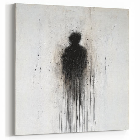 Modern Monochrome Figurative Art - Dripping Silhouette Canvas