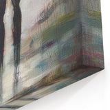 Abstract Figurative Canvas Art - Two Silhouettes by the Shore