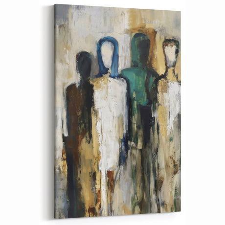 Modern Figurative Wall Decor - Abstract Human Figures Canvas Art