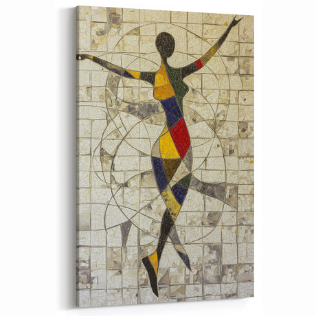 Colorful Mosaic Figurative Art - Abstract Human Silhouette Wall Decor