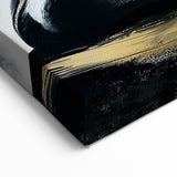 Modern Abstract Figurative Art - Black and Gold Human Silhouette Canvas