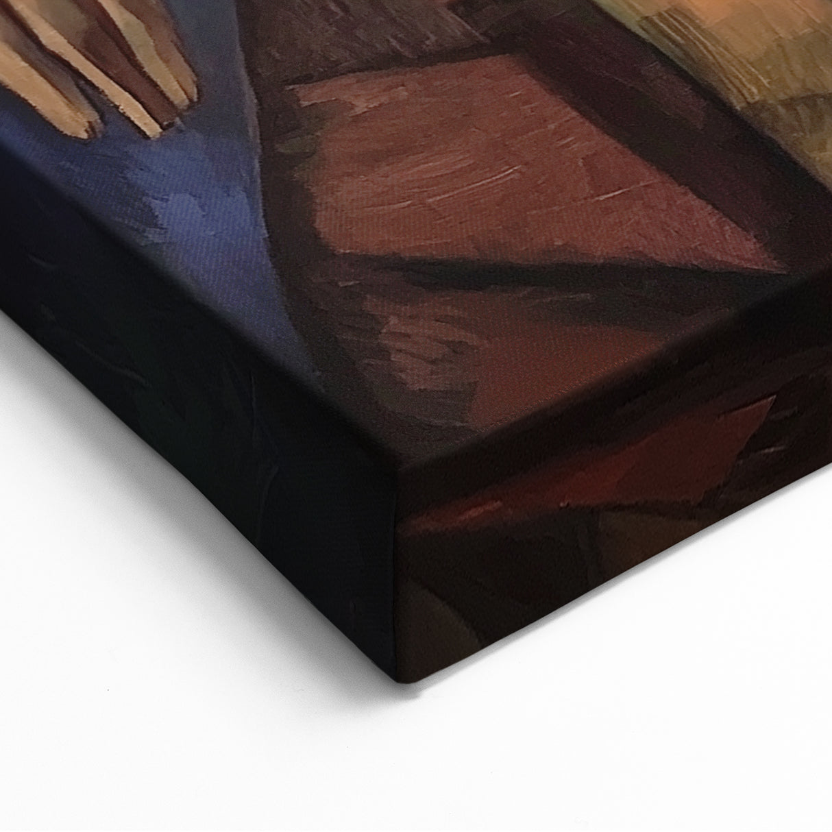 Cubist Figurative Abstract Art - Modern Canvas with Warm Earthy Tones