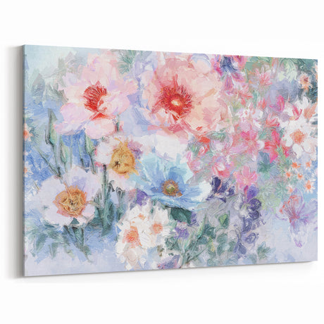 Colorful Abstract Floral Art – Contemporary Flower Canvas Decor