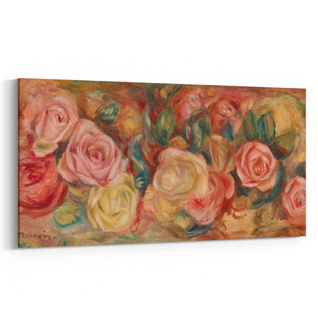 Impressionist Floral Wall Art - Renoir's Roses on Canvas Print