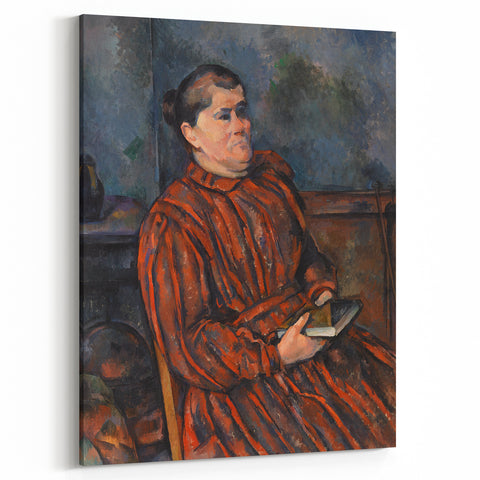 Paul Cézanne Portrait Wall Art - Woman in Red with a Book
