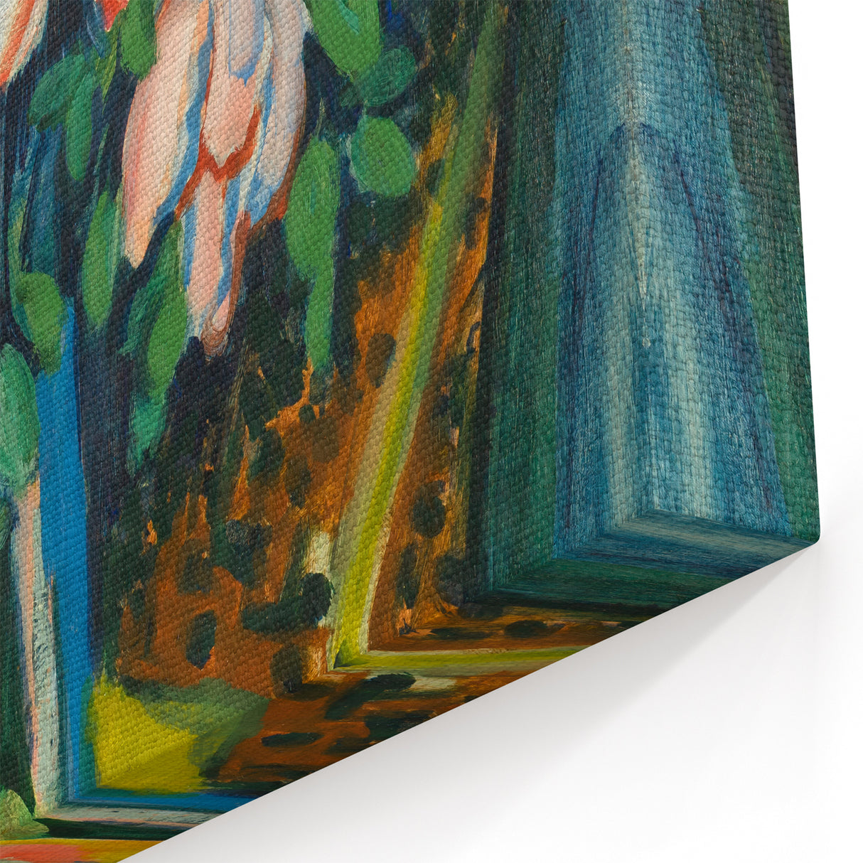 Expressionist Art: Pink Roses by Kirchner Vibrant Canvas Print