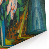 Expressionist Art: Pink Roses by Kirchner Vibrant Canvas Print