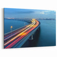 Modern Light Trail Bridge Wall Art - Scenic City Canvas Prints