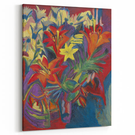 Expressionist Art: Still Life with Lilies by Kirchner Canvas Print