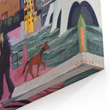 Expressionist Art: View of Basel and the Rhine by Kirchner Print