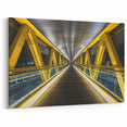 Illuminated Yellow Bridge Wall Art - Modern Architectural Canvas Prints