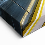 Illuminated Yellow Bridge Wall Art - Modern Architectural Canvas Prints