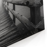 Rustic Wooden Bridge Wall Art - Black and White Canvas Prints