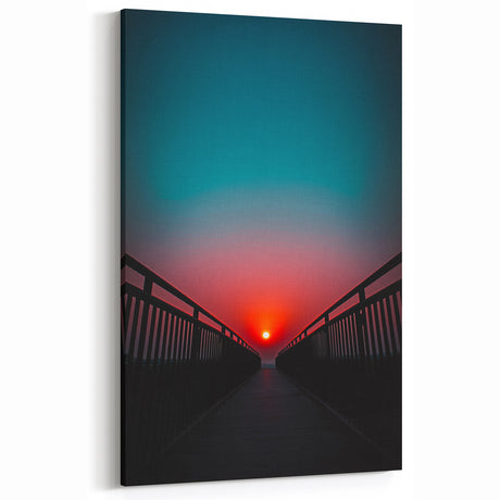 Scenic Sunset Bridge Wall Art - Vibrant Bridge Canvas Prints
