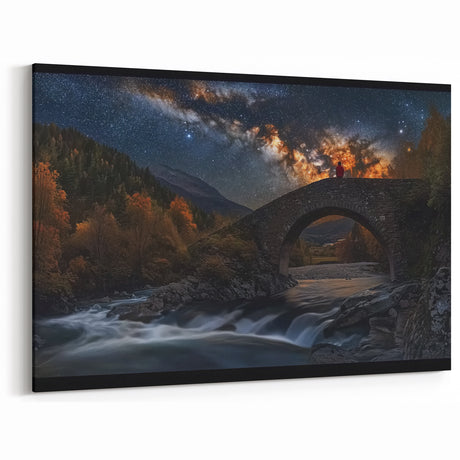 Starry Night Bridge Art - Cosmic Landscape Photography Print