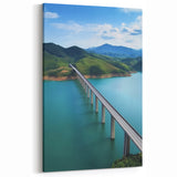 Scenic Waterway Bridge Art - Majestic Mountain Photography Print