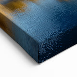 Golden Horizon - Modern Bridge Photography Print with Blue Tones
