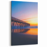 Scenic Bridge Paintings – Serene Twilight Reflection Canvas Art
