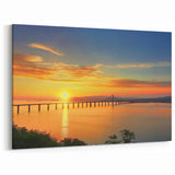 Golden Sunset Bridge Artwork – Majestic Landscape Bridge Canvas Prints