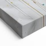 Modern Daisy Abstract Art - White, Gold, and Teal Floral Wall Decor