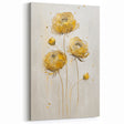 Elegant Yellow Ranunculus Abstract Art - Modern Floral Canvas
