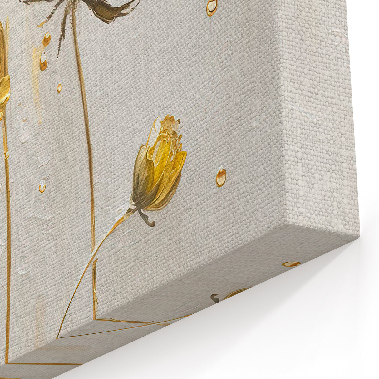 Elegant Yellow Ranunculus Abstract Art - Modern Floral Canvas