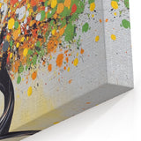 Vibrant Tree Abstract Art - Yellow, Green, and Orange Canvas Decor