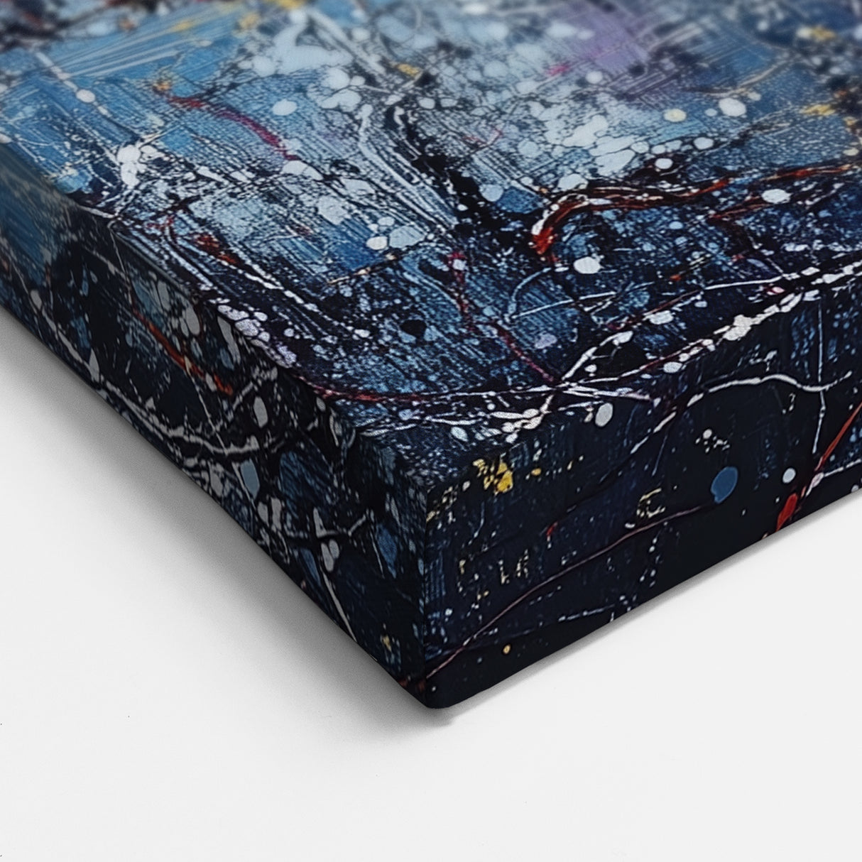 Golden Abstract Tree Art - Blue and Gold Modern Canvas Wall Decor