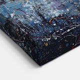 Golden Abstract Tree Art - Blue and Gold Modern Canvas Wall Decor