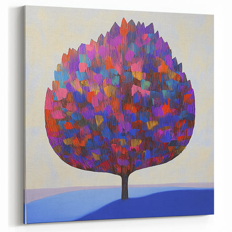 Multicolored Abstract Tree Canvas - Modern Vibrant Floral Wall Art