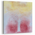 Dreamy White Tree - Abstract Floral Art in Yellow and Pink Hues