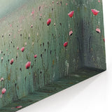 Misty Wildflower Meadow - Abstract Floral Art in Green and Pink