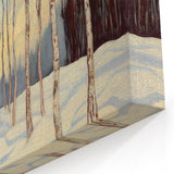 Golden Horizon - Abstract Floral Wall Art with Winter Serenity