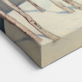 Golden Horizon - Abstract Floral Wall Art with Winter Serenity