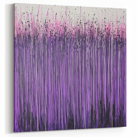 Lavender Rain - Abstract Floral Wall Art with Violet Elegance